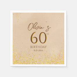 Guardanapo De Papel Festa de aniversário Dourada elegante
