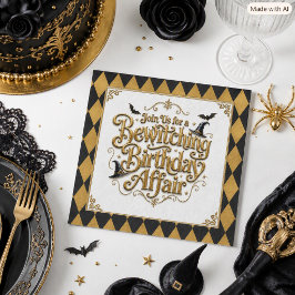 Guardanapo De Papel Festa de Aniversário Encantadora Harlequim Dourado
