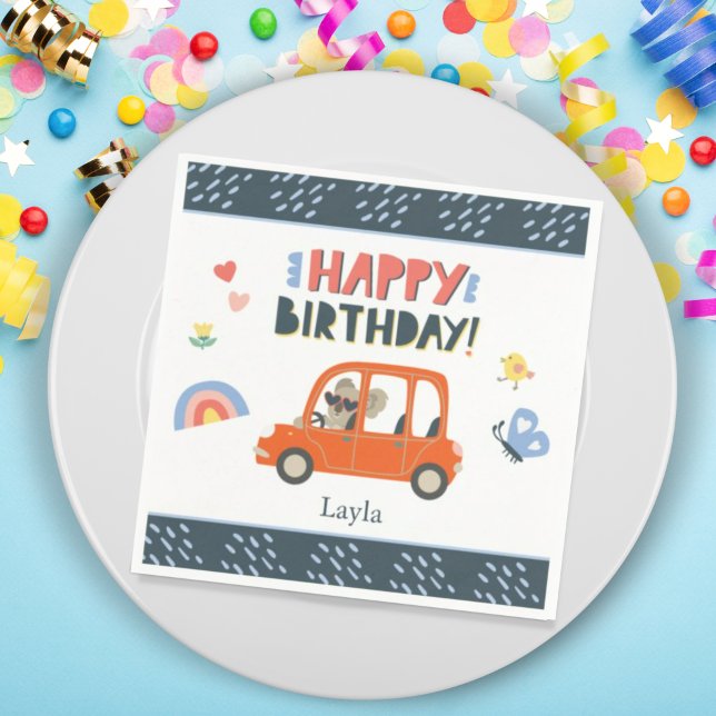 Guardanapo De Papel Festa de Aniversário Feliz da Garota Koala (Criador carregado)