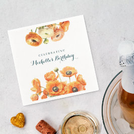 Guardanapo De Papel Festa de aniversário Floral do Jardim Branco Laran