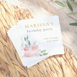 Guardanapo De Papel Festa de aniversário Floral Pintada por Script Dou