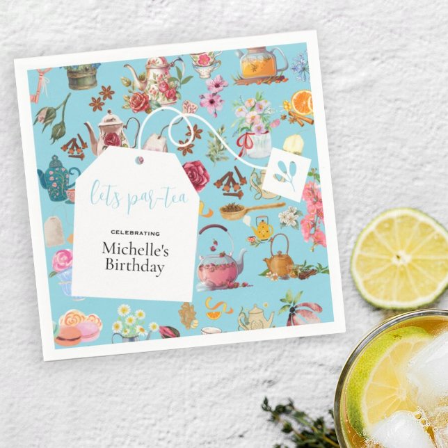 Guardanapo De Papel Festa de aniversário Floral Primavera Azul Par vam (Criador carregado)