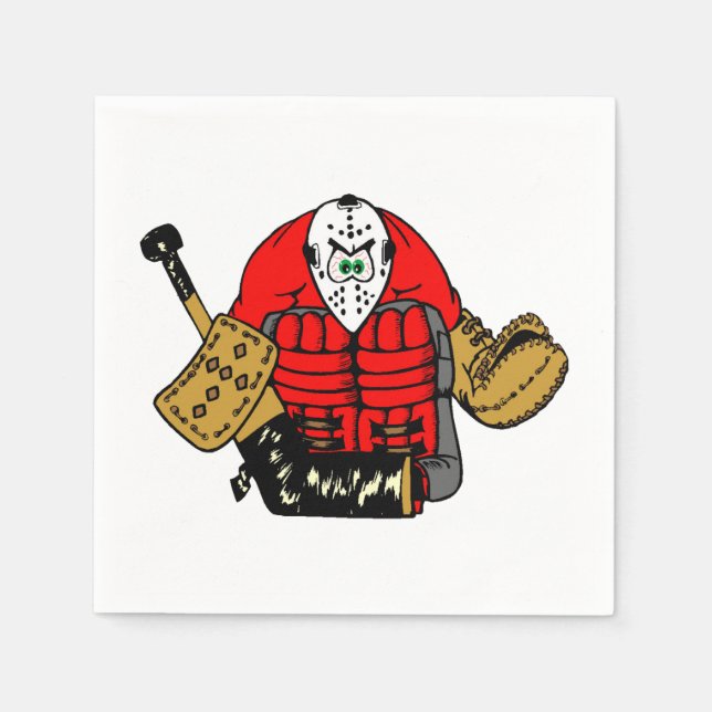 Guardanapo De Papel Festa de aniversário Ice Hockey Goalie (Frente)