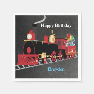 Guardanapo De Papel Festa de Aniversário Infantil Trem Quadro Negro