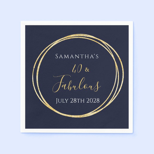 Guardanapo De Papel Festa de aniversário Marinho Dourada (Criador carregado)