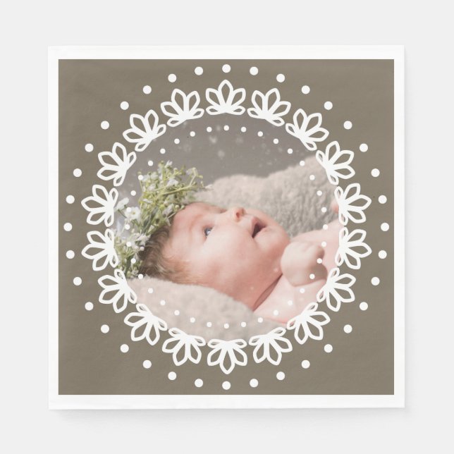 Guardanapo De Papel Festa de aniversário marrom elegante (Frente)