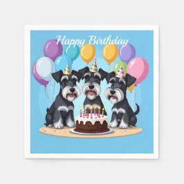 Guardanapo De Papel Festa de aniversário Miniatura Schnauzers