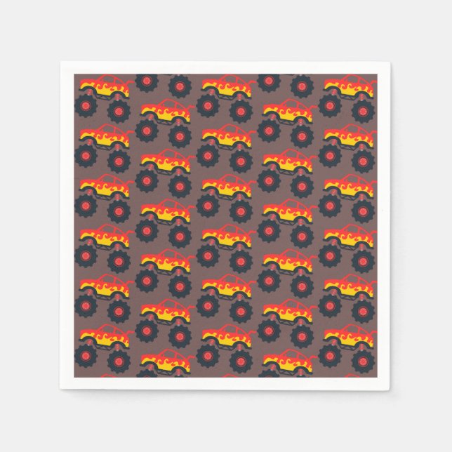 Guardanapo De Papel Festa de aniversário Monster Truck Boy (Frente)