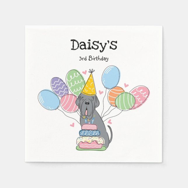 Guardanapo De Papel Festa de aniversário Neapolitana Mastiff (Frente)