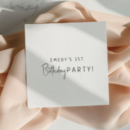 Guardanapo De Papel Festa de aniversário neutra do gênero minimalista