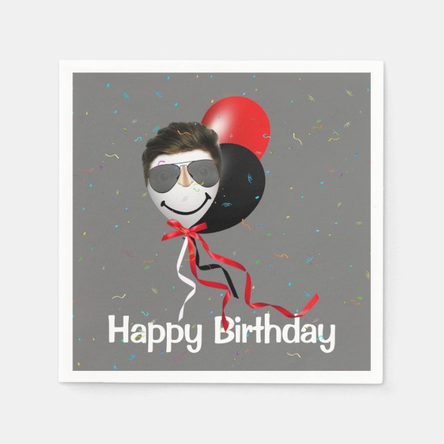 Guardanapo De Papel Festa de aniversário no Balão (Frente)