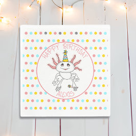 Guardanapo De Papel Festa de aniversário personalizada Axolotl temida