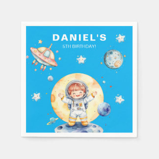 Guardanapo De Papel Festa de aniversário Personalizada Com Astronauta 