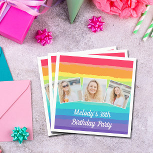 Guardanapo De Papel Festa de aniversário Personalizada da Colagem de F