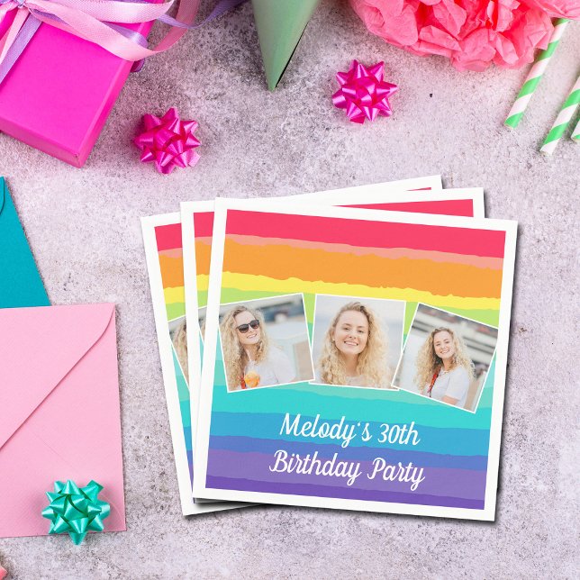 Guardanapo De Papel Festa de aniversário Personalizada da Colagem de F (Criador carregado)