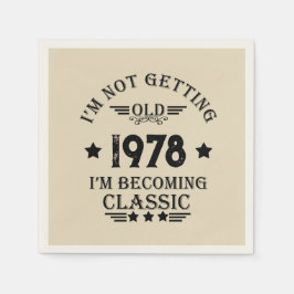 Guardanapo De Papel Festa de aniversário personalizada da safra 45