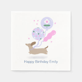 Guardanapo De Papel Festa de aniversário personalizada do cão-mosca