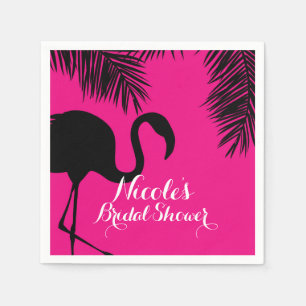 Guardanapo De Papel Festa de Aniversário Personalizada Flamingo e Palm