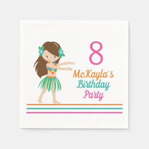 Guardanapo De Papel Festa de Aniversário Personalizada Menina Hula Cut