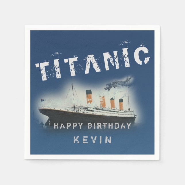 Guardanapo De Papel Festa de aniversário Personalizada Titanic Napkins (Frente)