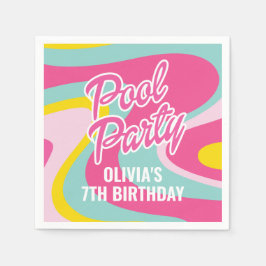 Guardanapo De Papel Festa de Aniversário Pink Malibu Beach Palm Pool P
