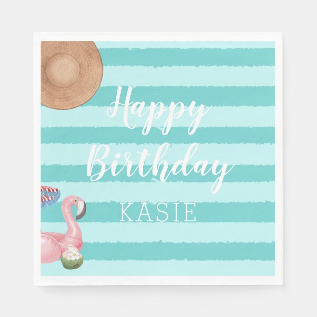 Guardanapo De Papel Festa de aniversário Piscina (Frente)