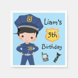 Guardanapo De Papel Festa de aniversário policial de rapazes