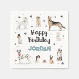 Guardanapo De Papel Festa de aniversário Realística de Cães de Água, Q