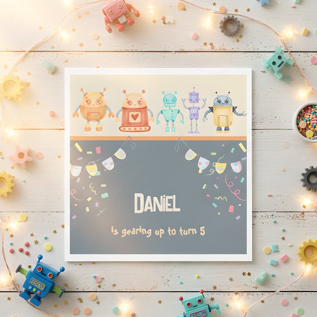 Guardanapo De Papel Festa de aniversário robótica (Criador carregado)
