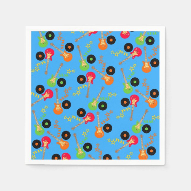 Guardanapo De Papel Festa de aniversário Rock Star Boy (Frente)