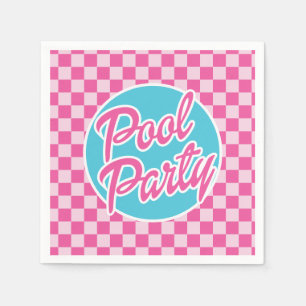 Guardanapo De Papel Festa de Aniversário Rosa Malibu na Piscina