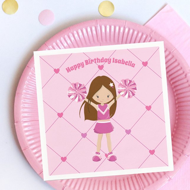Guardanapo De Papel Festa de aniversário Rosa Personalizada para Crian (Criador carregado)