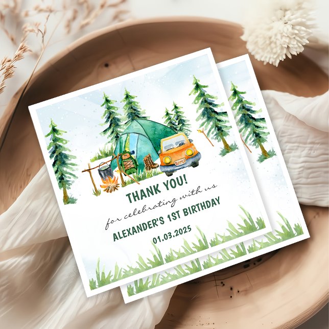 Guardanapo De Papel Festa de aniversário russa de Camping Mountain (Criador carregado)