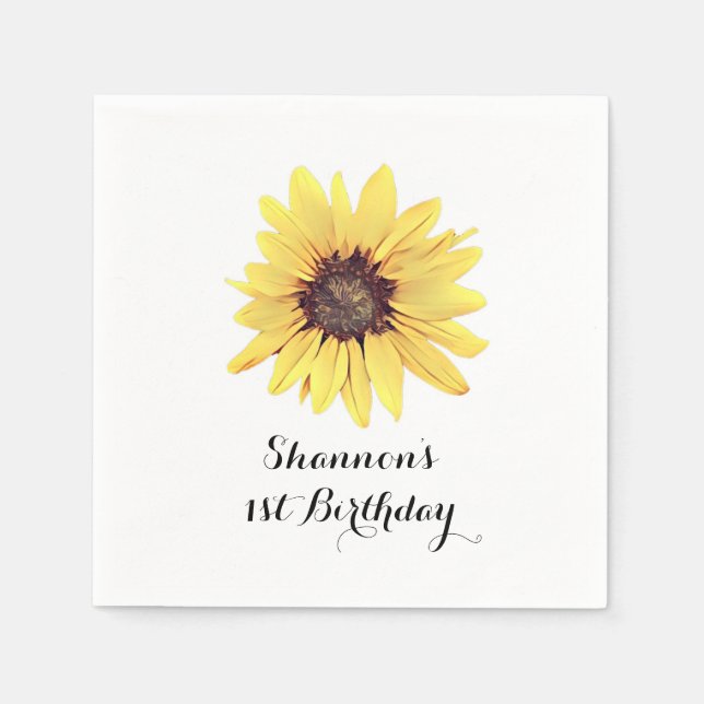 Guardanapo De Papel Festa de aniversário russa de girassol personaliza (Frente)