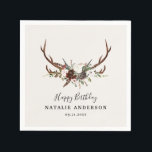 Guardanapo De Papel Festa de aniversário rústica de outono botânica st<br><div class="desc">Projeto de festa de aniversário rústica de outono botânica stag</div>