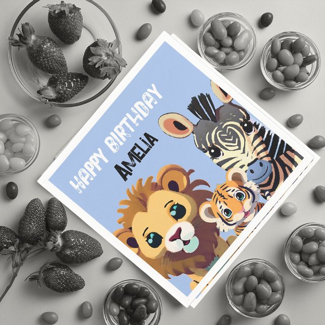 Guardanapo De Papel Festa de aniversário Selvagem Personalizada (Criador carregado)