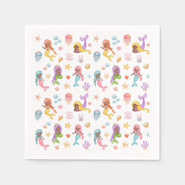 Guardanapo De Papel Festa de aniversário Sereia (Frente)