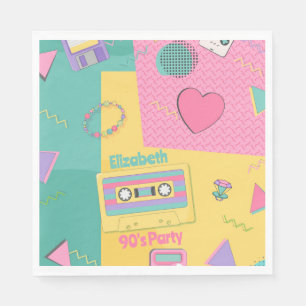 Guardanapo De Papel festa de aniversário Temática Napkins dos anos 90