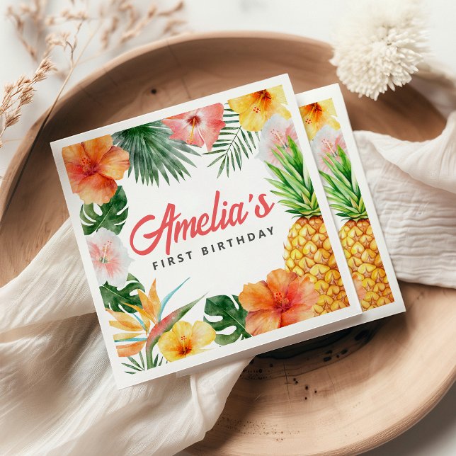 Guardanapo De Papel Festa de aniversário tropical do Havaí Napkins (Criador carregado)