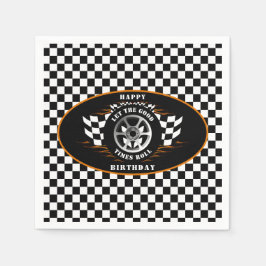 Guardanapo De Papel Festa de aniversário Verificada Na Corrida De Carr