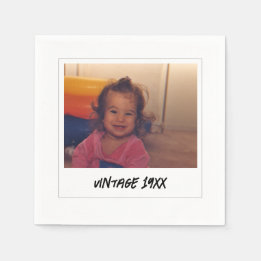 Guardanapo De Papel Festa de aniversário Vintage Personalizada Foto do