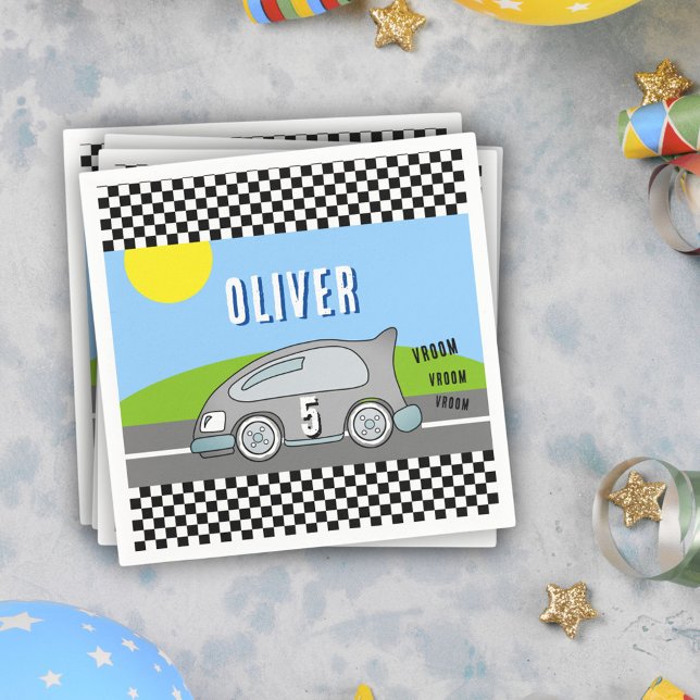 Guardanapo De Papel Festa de aniversário Vroom Vroom Racing Car Road B (Criador carregado)