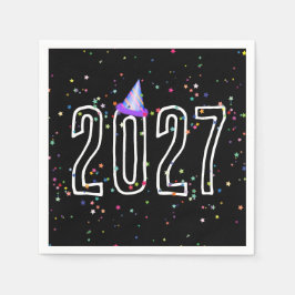 Guardanapo De Papel Festa de Ano Novo 2027 Com Estrelas
