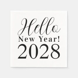 Guardanapo De Papel Festa de Ano Novo, Preta e Branco