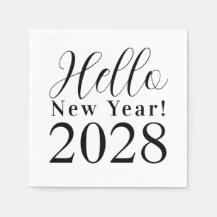 Guardanapo De Papel Festa de Ano Novo, Preta e Branco