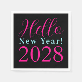 Guardanapo De Papel Festa de Ano Novo, Rosa Quente Preto