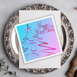 Guardanapo De Papel Festa de Anos novos da árvore de Natal rosa modern