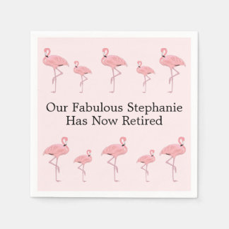 Guardanapo De Papel Festa de Aposentadoria Nome Personalizado Flamingo