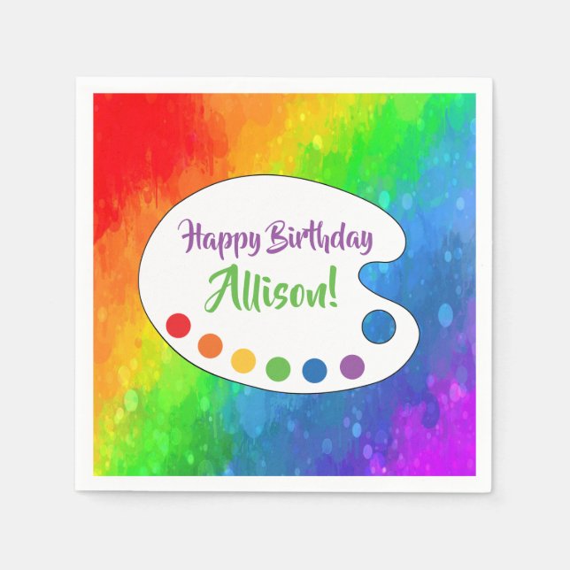 Guardanapo De Papel Festa de Arte | Personalização de Partido de Pintu (Frente)