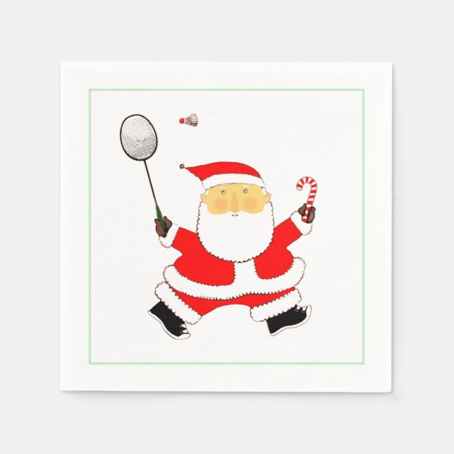 Guardanapo De Papel Festa de Badminton de Natal (Frente)